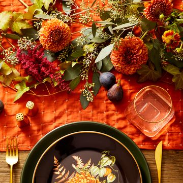 table set for fall dinner party