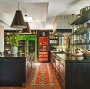 kitchen with carpet