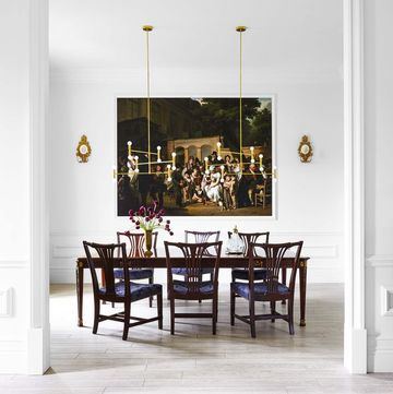 dining room with classic and modern mix