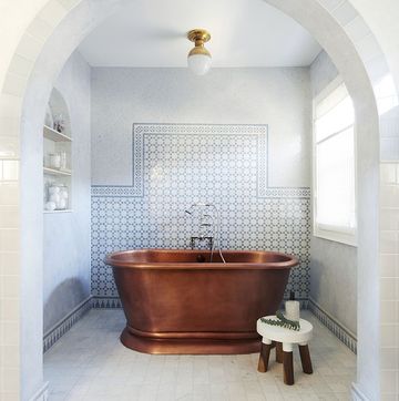 bathroom with copper tub