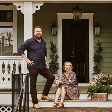 ben and erin napier outside of their most dramatic renovation yet